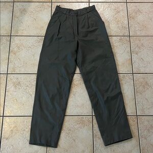 Vintage Breco’s Italian Leather Gray High Waisted Pants, Sz 42 (Vtg‎ US 6)